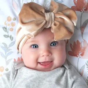 Baby Strik Hoofdband Zacht Fluweel Haarband Grote Strik Hoofdbanden Voor Baby Peutermeisjes Fotografie Rekwisieten Haaraccessoires