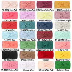 Baby nylon elastic headbands available in 28 vibrant colors in a grid display
