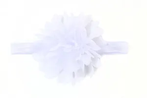 Fascia elastica per neonati con grande fiore di chiffon bianco a strati
