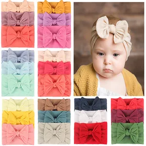 Baby Bow Headbands Nylon Elastic Soft Hair Bands For Toddler Infants Newborn Hair Accessories Photography Props Gift