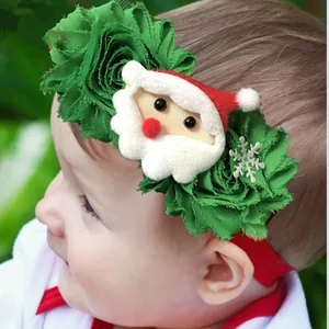 Weihnachts Stirnband Baby Weihnachtsmann Blume Netz Elastisches Haarband Für Kleinkinder Festliche Party Haarschmuck