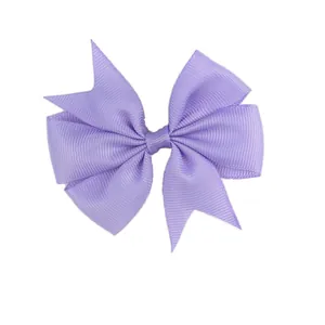 Lavender grosgrain ribbon butterfly hair clip for babies with multi-layered bow design