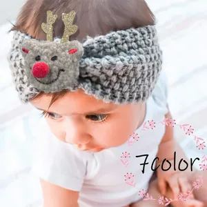 Weihnachten Baby Strick Stirnband Süß Weihnachtsmann Rentier Schneemann Dekor Kleinkind Wolle Haarschmuck Herbst Winter Kinder