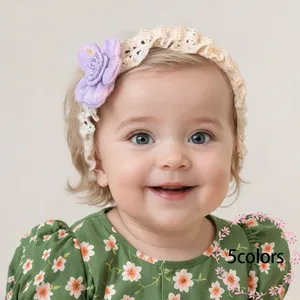 Baby Girl Lace Flower Headband Soft Stretchy Elastic Hair Band Floral Infant Newborn Toddler Headwear Photography Props