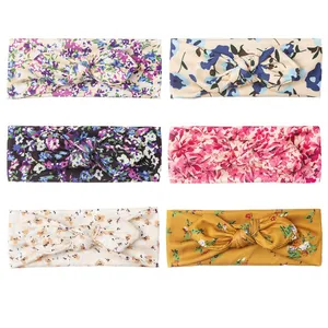 Lot de 6 bandeaux bébé à fleurs avec oreilles de lapin et maille côtelée respirante