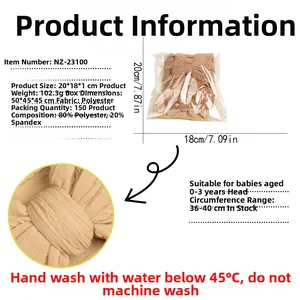 Détails techniques du bandeau jacquard pour bébé avec taille et matière du tissu