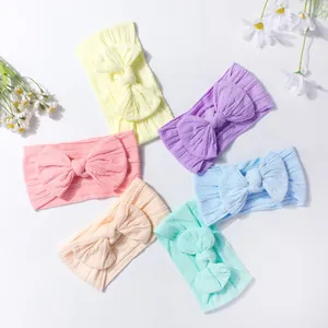 Multicolor Baby Bow Headbands Soft Elastic Cable Knit Hair Bands For Newborn Infant Toddler Girls Hair Accessories