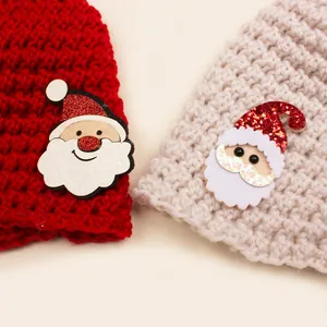 2er-Pack festliche Häkelmützen mit Weihnachtsmann-Motiv für Babys und Kinder