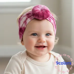 Baby Tie Dye Headbands With Donut Knot Soft Stretchy Polyester Hair Bands For Infants Toddlers Cute Gradient Accessories