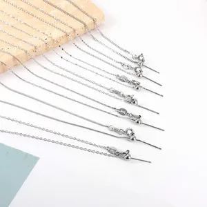 Verstellbare S925 Silberketten für DIY-Schmuck mit Nadelverschluss und Schiebeperle für Design