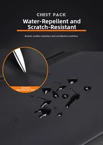 Detail of waterproof and scratch-resistant fabric on black tactical chest bag