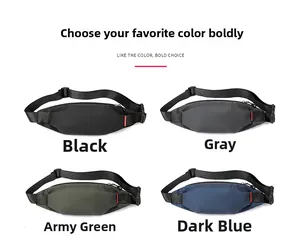 Waterproof crossbody chest bag shown in black, gray, army green and navy blue colors