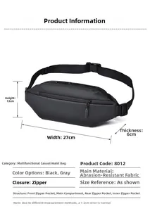 Detailed dimension guide for black tactical leg bag showing width 27cm and height 13cm
