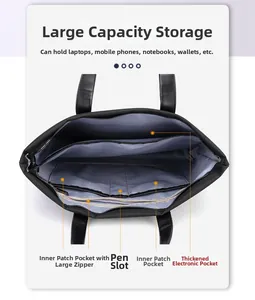 Detailed interior of messenger bag showing padded laptop sleeve and multiple pockets