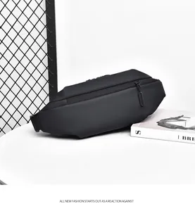 Waterproof matte black tactical leg bag for motorcycle riding on a minimalist display