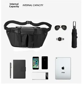 Internal capacity view showing iPad, umbrella, and gadgets inside the tactical chest bag