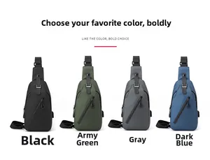 Wasserdichte Outdoor-Brusttaschen für Herren in Schwarz, Armeegrün, Grau und Dunkelblau