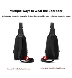 Wasserdichte Brusttasche mit atmungsaktivem Netzrücken und beidseitigen D-Ringen