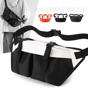 Large Capacity Oxford Men Chest Bag Tactical Multi Pocket Waterproof Outdoor Sport Crossbody Waist Bag For Men Daily Travel Streetwear