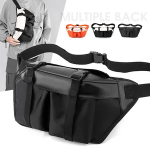 Large capacity oxford chest bag for men with multiple pockets and adjustable strap