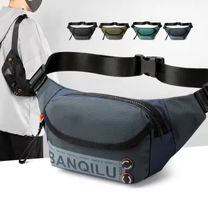 BANQILU Men's Chest Bag Oxford Waterproof Multi-functional Waist Bag Large Capacity Outdoor Sport Crossbody Phone Pouch Trend