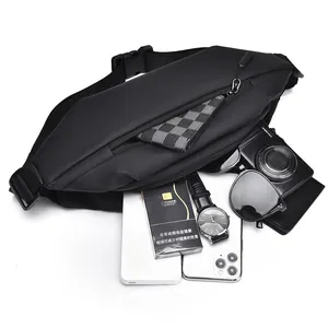 Detailed interior storage of the black tactical leg bag showing ample gear capacity