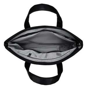 Men's large business briefcase in black with spacious interior and multiple compartments