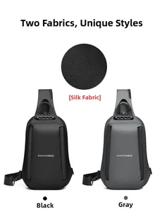 Détail du tissu imperméable et du verrou à code mécanique sur le sac de poitrine antivol
