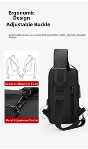 Ergonomische Rückansicht der wasserfesten Crossbody-Tasche mit Dual-Schnallen-System