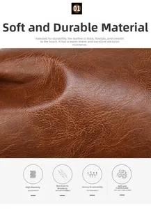 Macro detail of scratch-resistant brown lychee grain leather with high-elastic texture