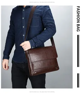 Detail of premium brown leather texture and stitching on business briefcase for men