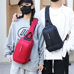 Wasserdichte Anti-Diebstahl Brusttasche mit Zahlenschloss für Outdoor-Sport und Alltag