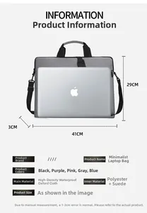 Detailed size chart for 15.6 inch waterproof laptop bag with dimensions 41x29x3 cm