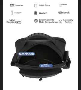 Detailweergave van de interne compartimenten van de tactische tas met multi-pocket lay-out