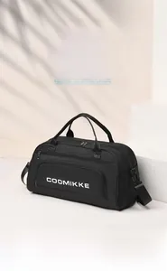 Waterproof travel sports bag detail with separate shoe compartment and wet-dry storage