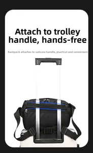 Tactical messenger bag with trolley sleeve design for easy luggage attachment