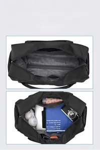 Dual view showing the spacious interior compartments and large capacity of the travel bag