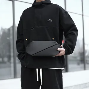 Waterproof Men Chest Bag Large Capacity Functional Crossbody Bag Streetwear Minimalist Geometry Shoulder Sling Bag For Men