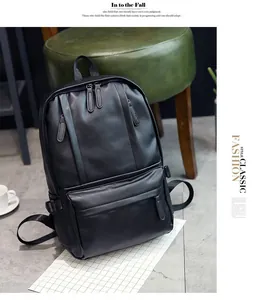 Détail du sac à dos en cuir PU noir de haute qualité avec fermetures éclair argentées