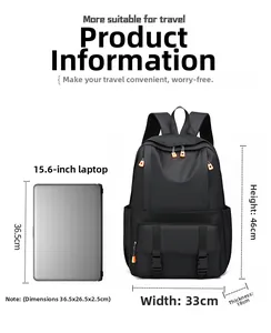 Detaillierte Größentabelle für 15,6 Zoll Laptop Rucksack 46x33x18cm mit orangefarbenem Zipper