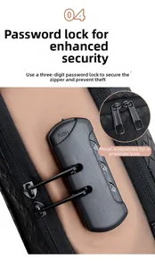 Detail des dreistelligen Zahlenschlosses an der gewebten Leder-Crossbody-Brusttasche