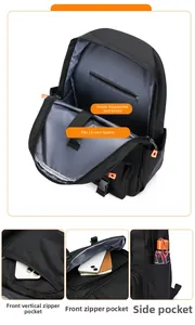 Detailansicht des großen Innenraums mit 14-Zoll-Laptopfach und praktischem Multi-Taschen-Design