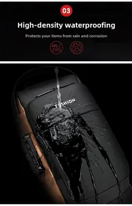 Detail of high-density waterproof fabric with mechanical password lock on chest bag
