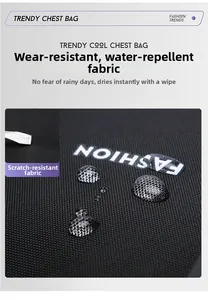 Wasserabweisendes und kratzfestes Material der schwarzen Herren Brusttasche mit USB-Port