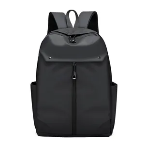 Waterproof matte black business backpack with large capacity and breathable straps