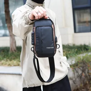 Sacoche bandoulière pour homme avec serrure antivol et port de charge USB
