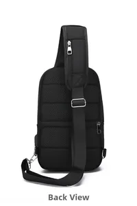 Herren-Brusttasche Rückansicht mit atmungsaktivem Netzpolster und Tasche am Schultergurt