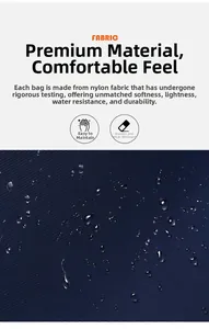 Vue détaillée du tissu en nylon imperméable avec gouttes d'eau sur sac à cordon bleu