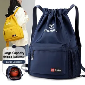 Zaino a Coulisse in Tessuto Oxford di Grande Capacità per Uomo Donna Borsa Sportiva Resistente all'Acqua per Viaggio Fitness Basket
