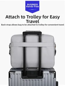 Sacoche ordinateur avec sangle arrière pour fixation sécurisée sur poignée de valise